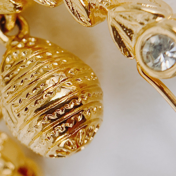 Gold Tone Pendant, Egg, Enamel Cross Design, 1990s - Y2K - Picture 14 of 16